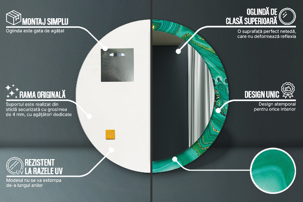 Runder spiegel aufdruck Achate Jaspis Marmor