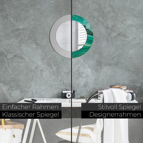 Runder spiegel aufdruck Achate Jaspis Marmor