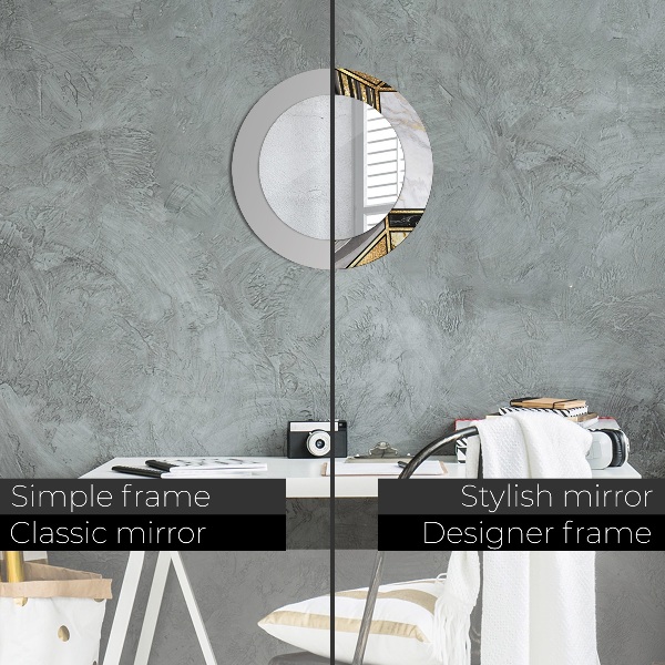 Runder spiegel bedrucktem rahmen Agat Marmor und Gold