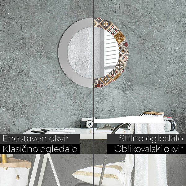 Runder spiegel mit dekorativem aufdruck Türkisches Muster