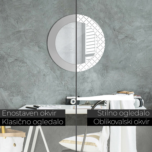 Runder spiegel aufdruck Querlinien