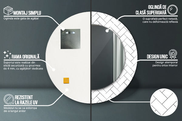 Runder spiegel aufdruck Fischgrone