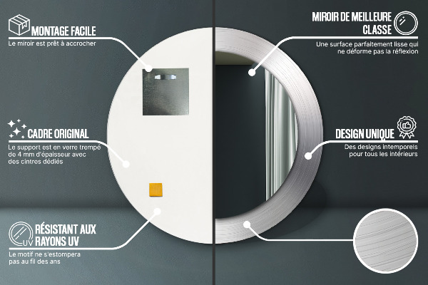 Runder spiegel aufdruck Glänzender Stahl