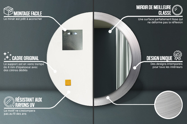 Runder spiegel aufdruck Glänzender Stahl