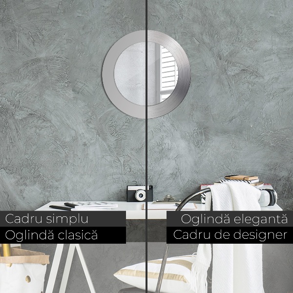 Runder spiegel aufdruck Glänzender Stahl