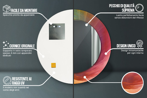 Runder spiegel aufdruck Hypnotische Spirale