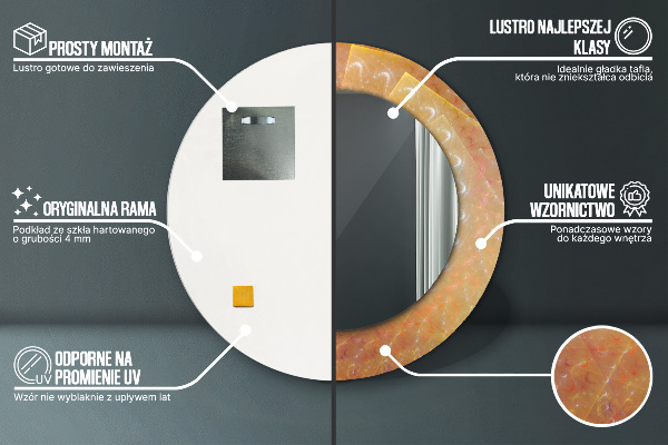 Runder spiegel aufdruck Spiralabstraktion