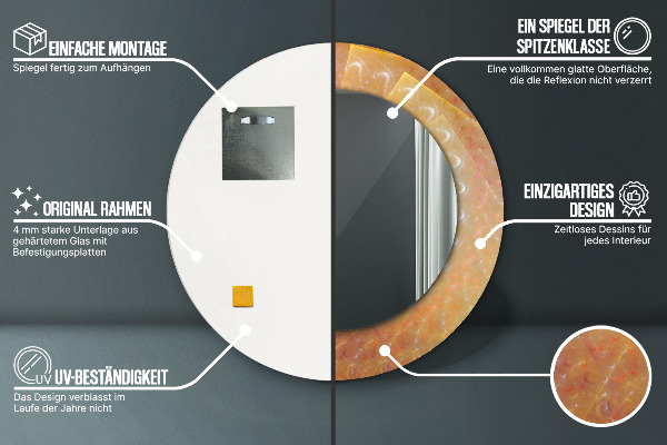 Runder spiegel aufdruck Spiralabstraktion