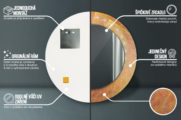 Runder spiegel aufdruck Spiralabstraktion