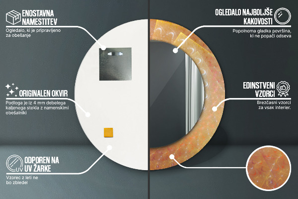 Runder spiegel aufdruck Spiralabstraktion