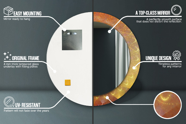 Runder spiegel aufdruck Spiralabstraktion