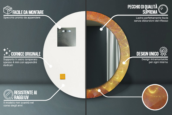 Runder spiegel aufdruck Spiralabstraktion