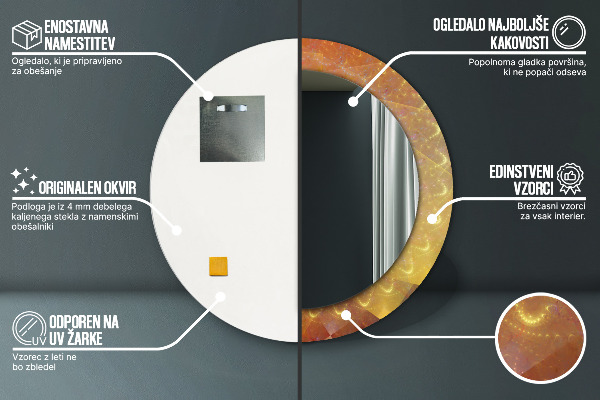 Runder spiegel aufdruck Spiralabstraktion