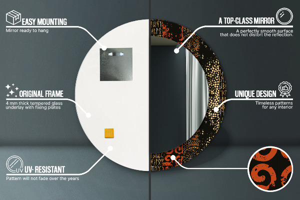 Runder spiegel aufdruck Grunge-abstraktes Muster