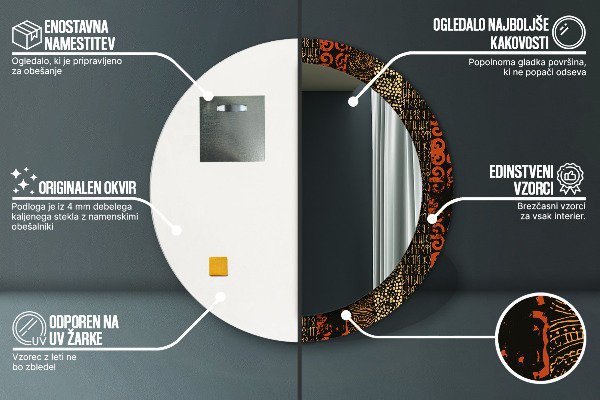 Runder spiegel aufdruck Grunge-abstraktes Muster