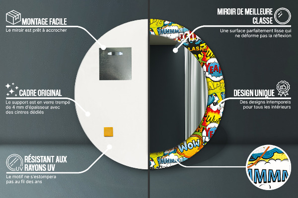 Runder spiegel aufdruck Comic-Stilmuster