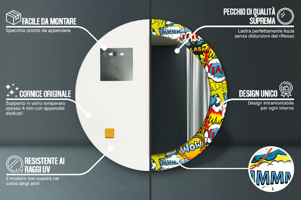 Runder spiegel aufdruck Comic-Stilmuster