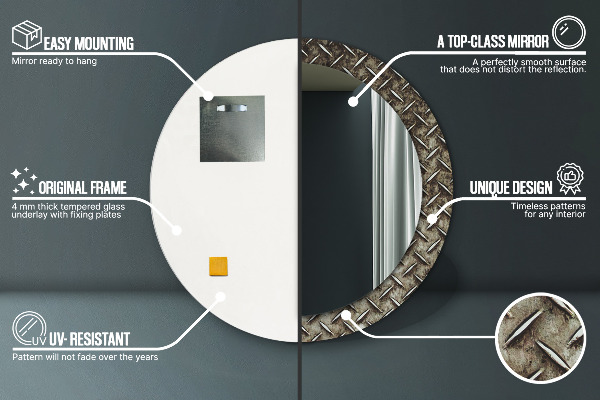 Runder spiegel aufdruck Stahlstruktur