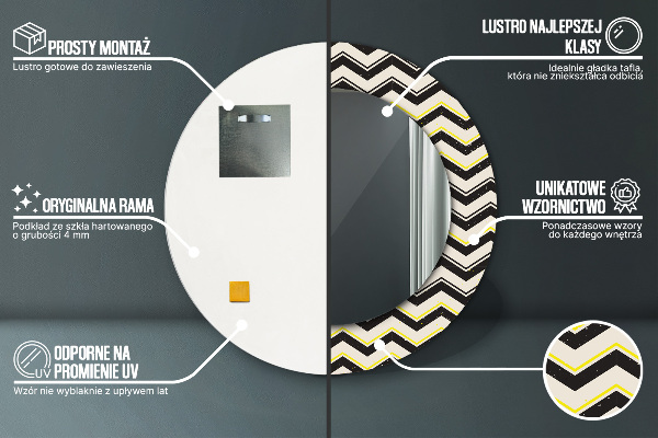 Runder spiegel aufdruck Zickzackmuster