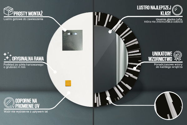 Runder spiegel aufdruck Radiale Zusammensetzung