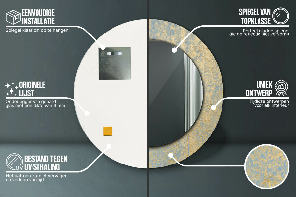 Runder spiegel aufdruck Gold Film Textur