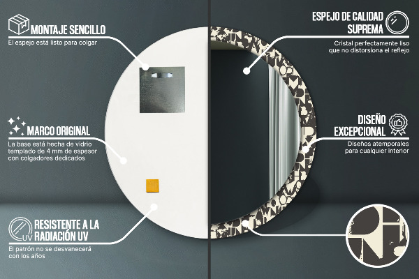 Runder spiegel aufdruck Zusammenfassung Typografie