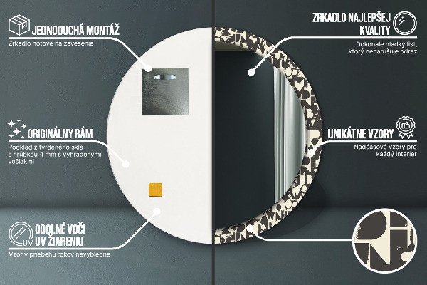 Runder spiegel aufdruck Zusammenfassung Typografie