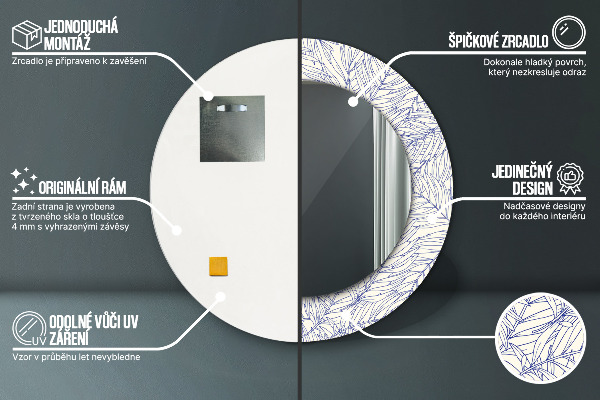 Runder spiegel mit dekoration Tropenpalmenbezähle