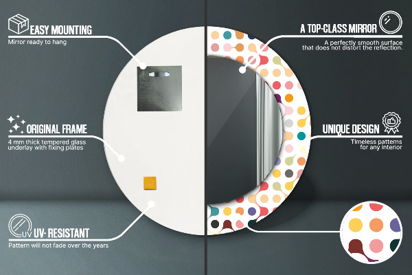 Runder spiegel mit dekoration Nahtlos mehrfarbig