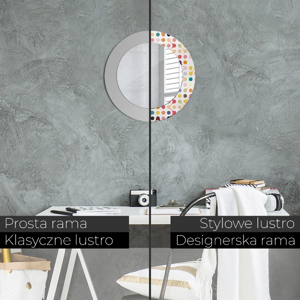 Runder spiegel mit dekoration Nahtlos mehrfarbig