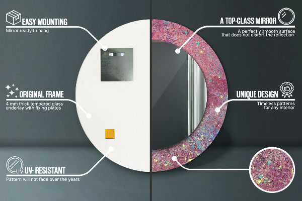 Runder spiegel mit dekoration Festival der Farben