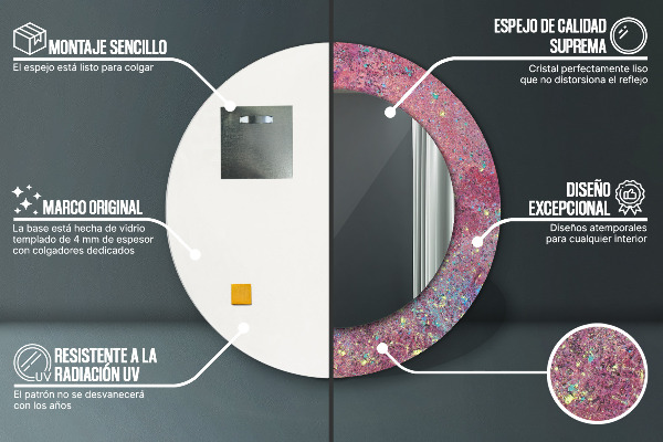 Runder spiegel mit dekoration Festival der Farben