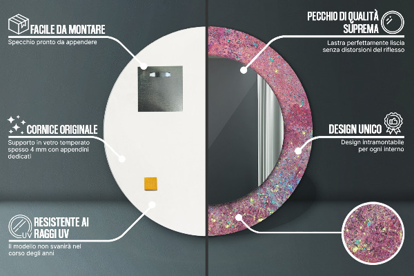 Runder spiegel mit dekoration Festival der Farben