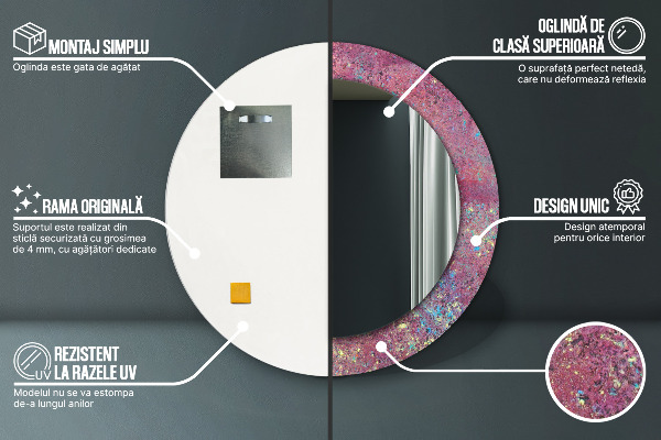 Runder spiegel mit dekoration Festival der Farben