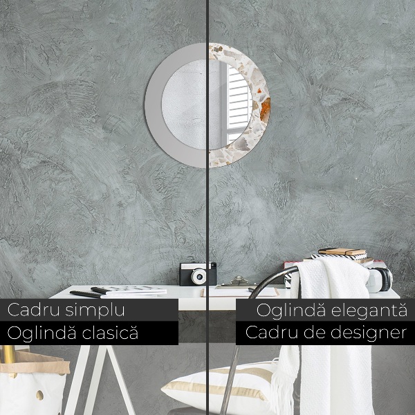 Runder spiegel mit dekorativem aufdruck Lastrischer Hintergrund