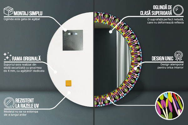 Runder spiegel aufdruck Psychedelisches Mandala-Muster