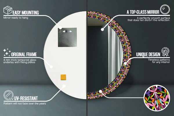 Runder spiegel aufdruck Psychedelisches Mandala-Muster