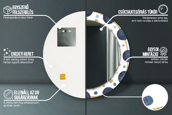 Runder spiegel mit dekoration Mondmandala