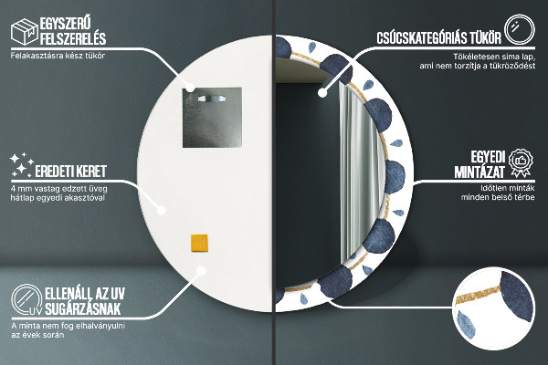 Runder spiegel mit dekoration Mondmandala