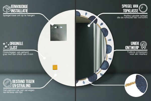 Runder spiegel mit dekoration Mondmandala