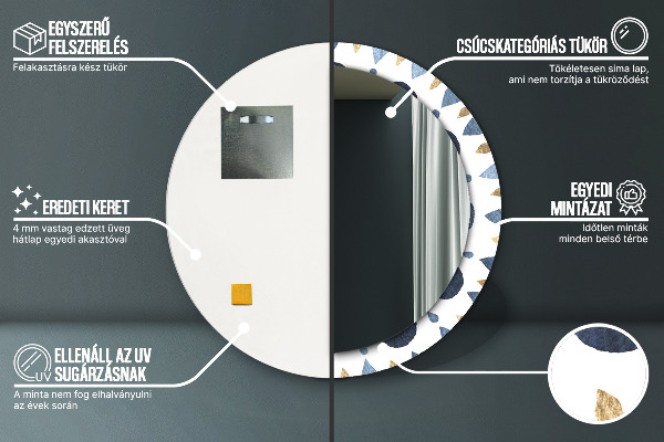 Runder spiegel mit dekoration Mondmandala