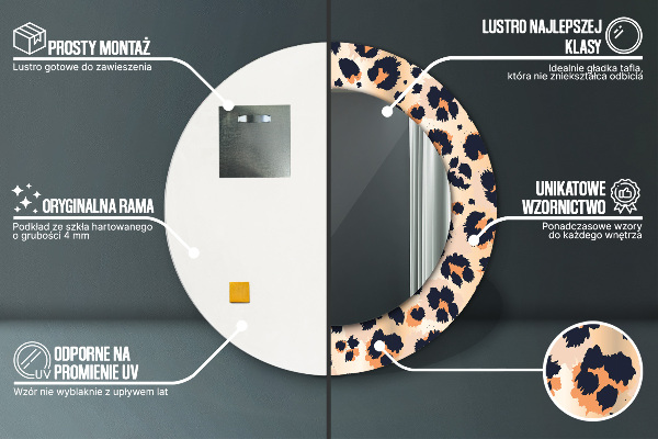 Runder spiegel mit dekoration Wildes Muster