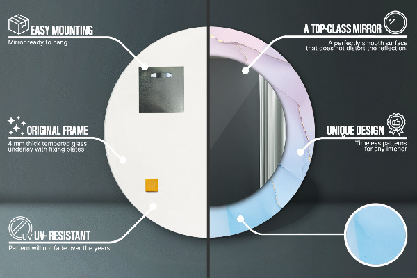 Runder spiegel mit dekoration Moderne Marmortextur