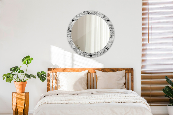 Runder spiegel bedrucktem rahmen Schablone