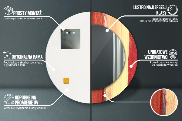 Runder spiegel bedrucktem rahmen Zusammenfassung Bild