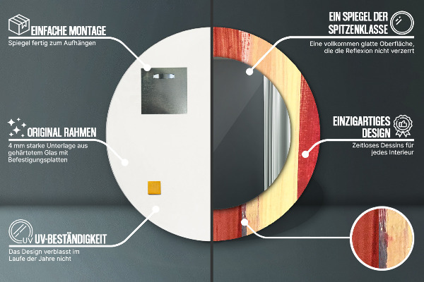 Runder spiegel bedrucktem rahmen Zusammenfassung Bild