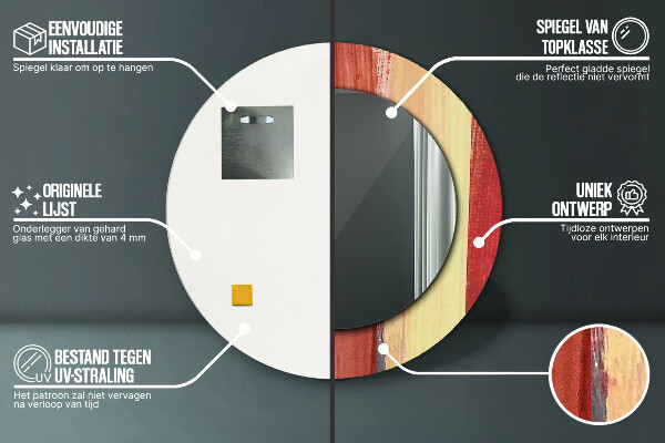 Runder spiegel bedrucktem rahmen Zusammenfassung Bild