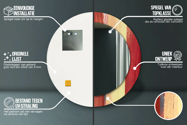 Runder spiegel bedrucktem rahmen Zusammenfassung Bild