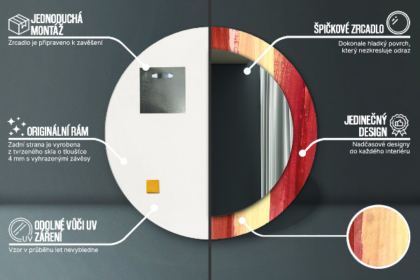 Runder spiegel bedrucktem rahmen Zusammenfassung Bild