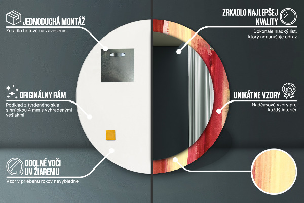 Runder spiegel bedrucktem rahmen Zusammenfassung Bild